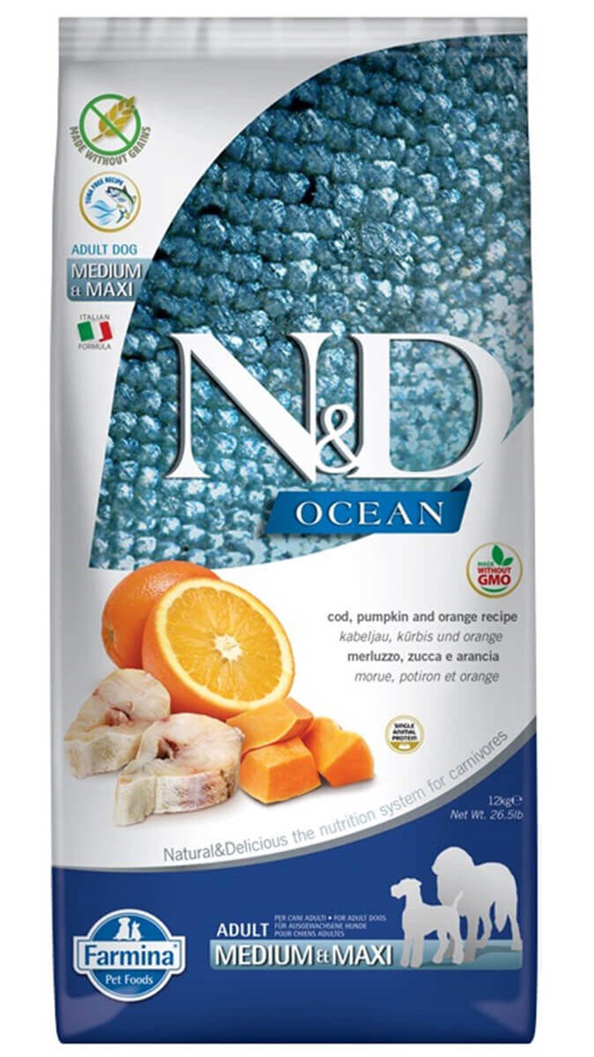 N&D Ocean Tahılsız Balkabaklı Morina Balıklı Orta Ve Büyük
