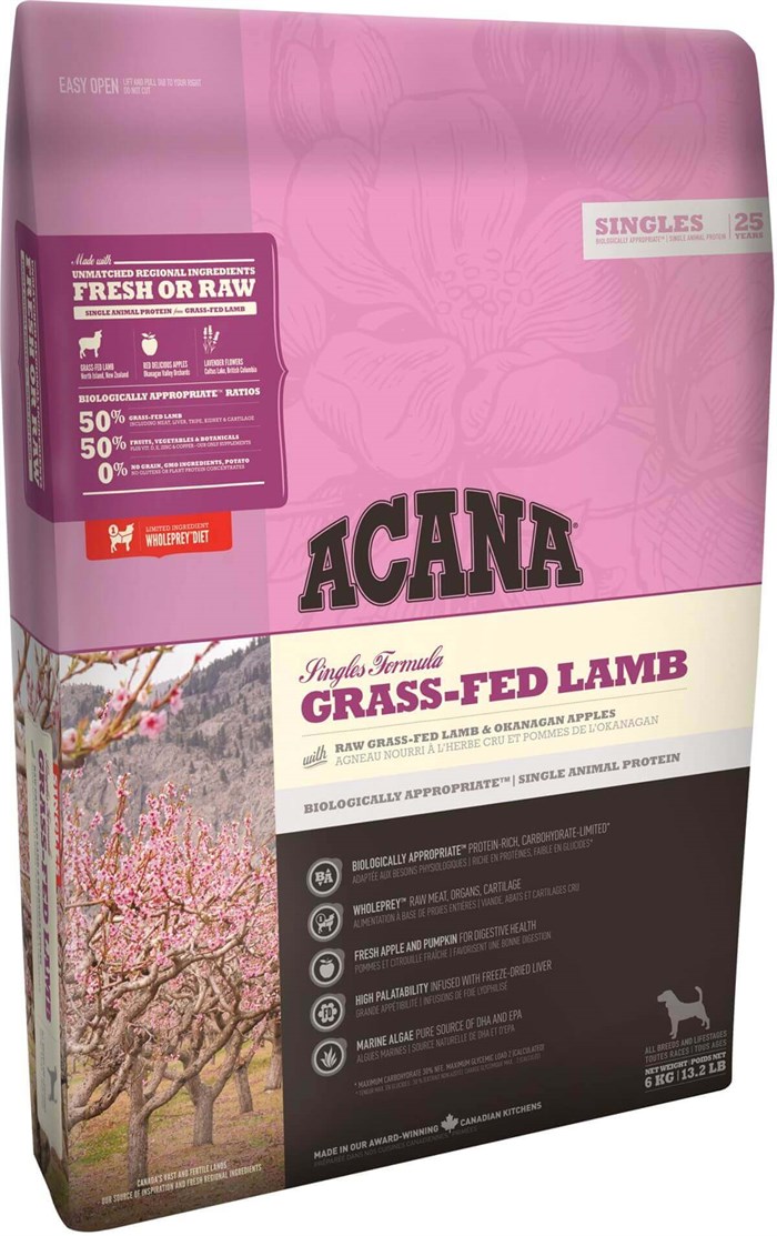 Acana Grass-Fed Lamb Kuzu Etli Ve Elmalı Yetişkin Köpek Maması 2 Kg