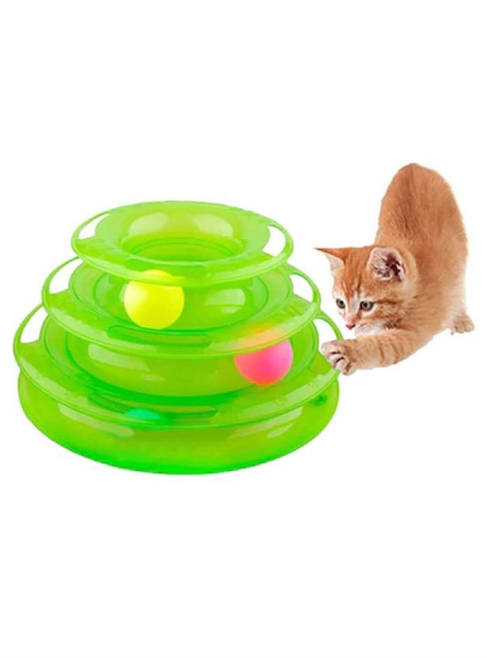 Dr. Sacchi 3 Katlı Toplu Plastik Kedi Oyuncağı 22x13cm (Karışık Renkli)