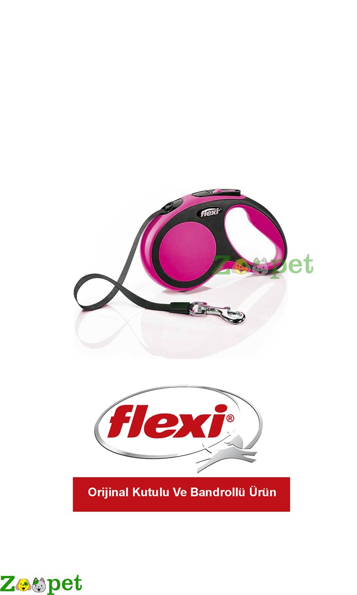 Flexi New Comfort 3 Mt Şerit Otomatik Tasma XS Pembe